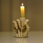 Halloween Skull Finger Candle Holder, Fun Home Decor, Novelty Middle Finger Skull Figurine - Image 2